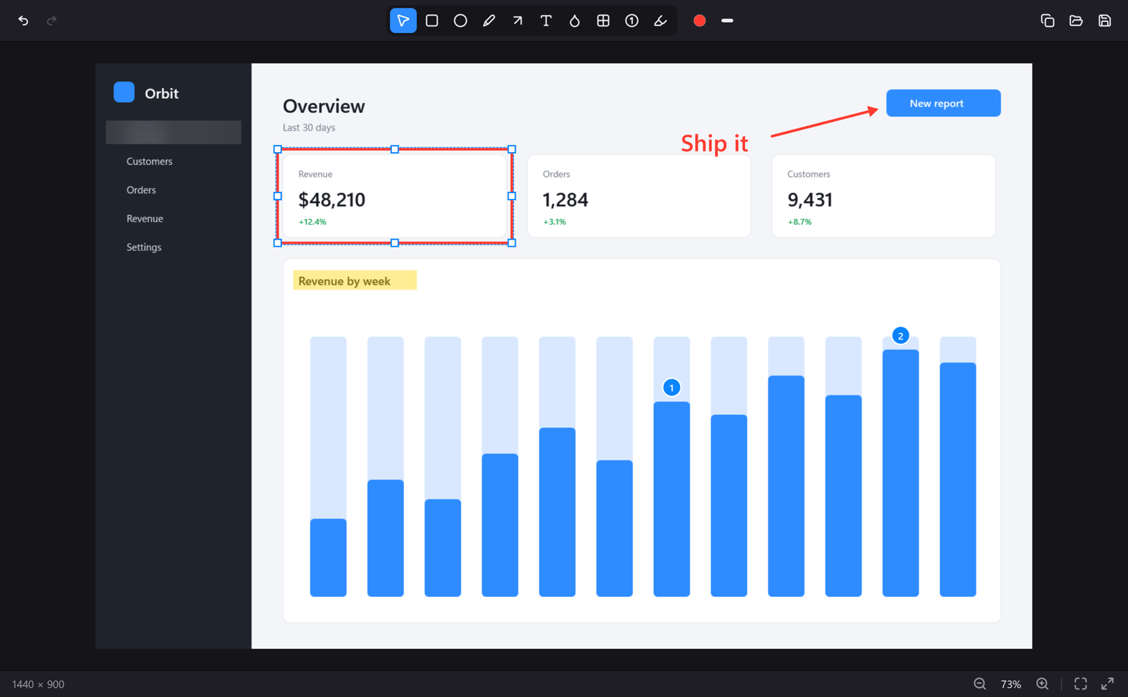 NeatShot editor with an annotated screenshot